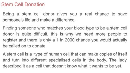 Blood, Organ & Stem Cell Donation PSHE Lesson / Tutor Time