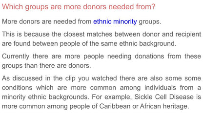 Blood, Organ & Stem Cell Donation PSHE Lesson / Tutor Time