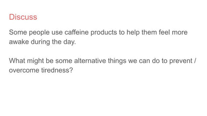 Caffeine & Energy Drinks PSHE Lesson / Tutor Time