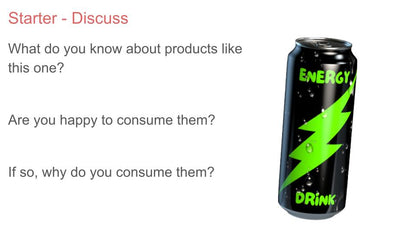 Caffeine & Energy Drinks PSHE Lesson / Tutor Time