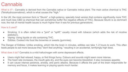 Common Illegal Drugs and Concerns PSHE Lesson / Tutor Time