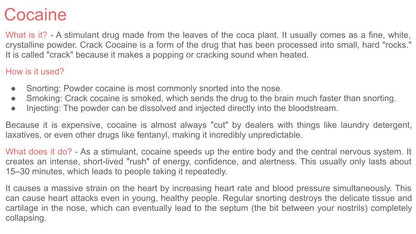 Common Illegal Drugs and Concerns PSHE Lesson / Tutor Time