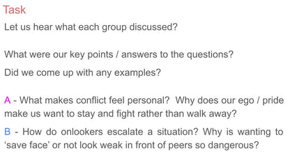 Dealing With Conflict & Violence PSHE Lesson / Tutor Time