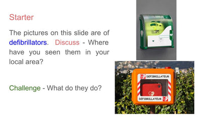 Defibrillators PSHE Lesson / Tutor Time