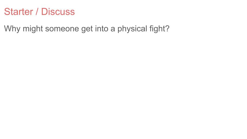 Fighting & Violent Behaviour PSHE Lesson / Tutor Time