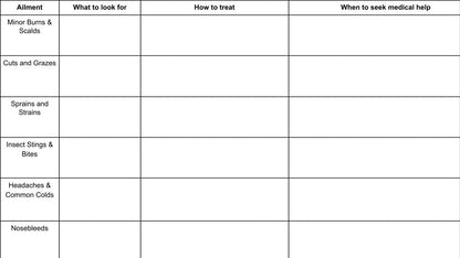 First Aid - Treatment for common injuries & ailments PSHE Lesson / Tutor Time