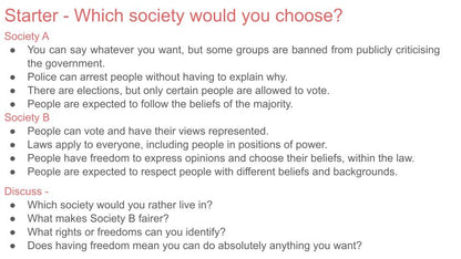 Fundamental British Values Citizenship / PSHE Lesson / Tutor Time