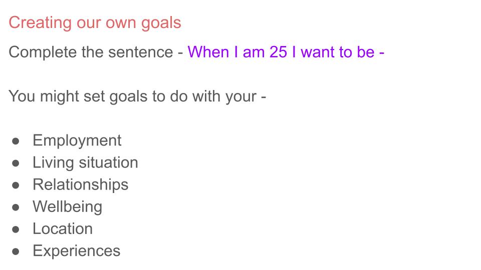 Goal Setting PSHE and Careers Lesson / Tutor Time