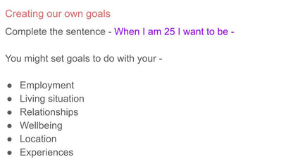 Goal Setting PSHE and Careers Lesson / Tutor Time