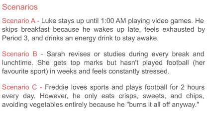 Healthy Lifestyles PSHE Lesson / Tutor Time