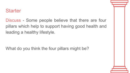 Healthy Lifestyles PSHE Lesson / Tutor Time