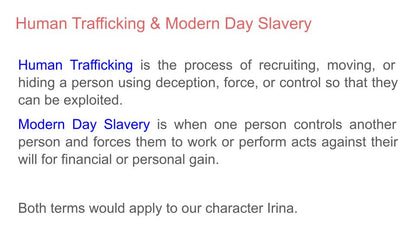 Human Trafficking & Modern Slavery PSHE Lesson