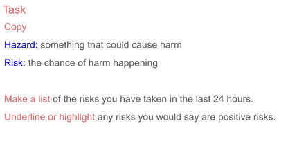 Identifying & Managing Risk PSHE Lesson & Tutor Time