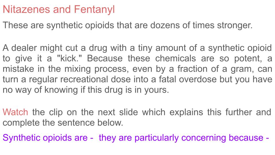 Illegal Drugs & Risk PSHE Lesson / Tutor Time