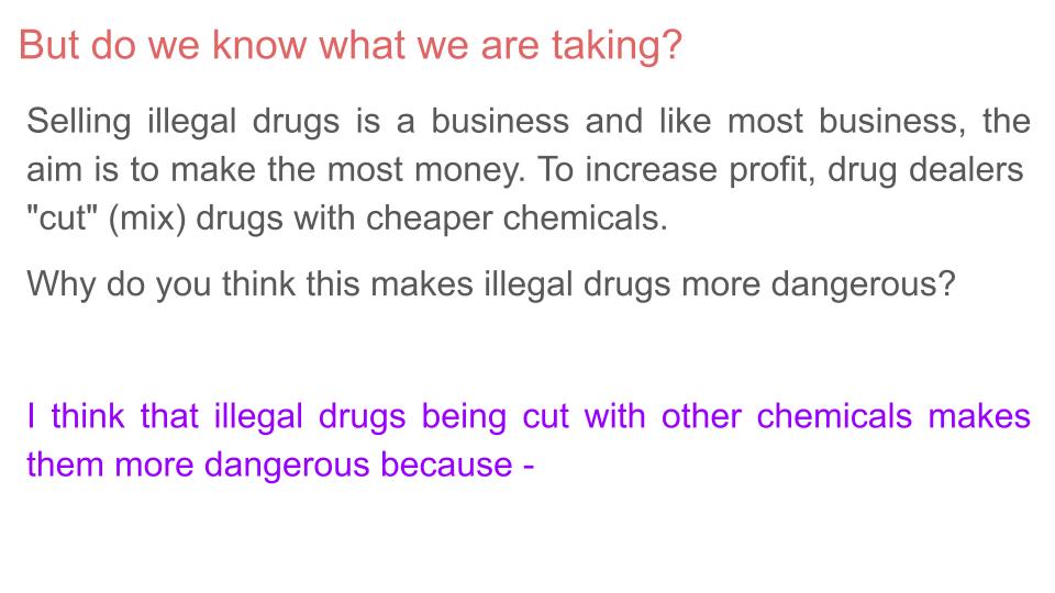 Illegal Drugs & Risk PSHE Lesson / Tutor Time
