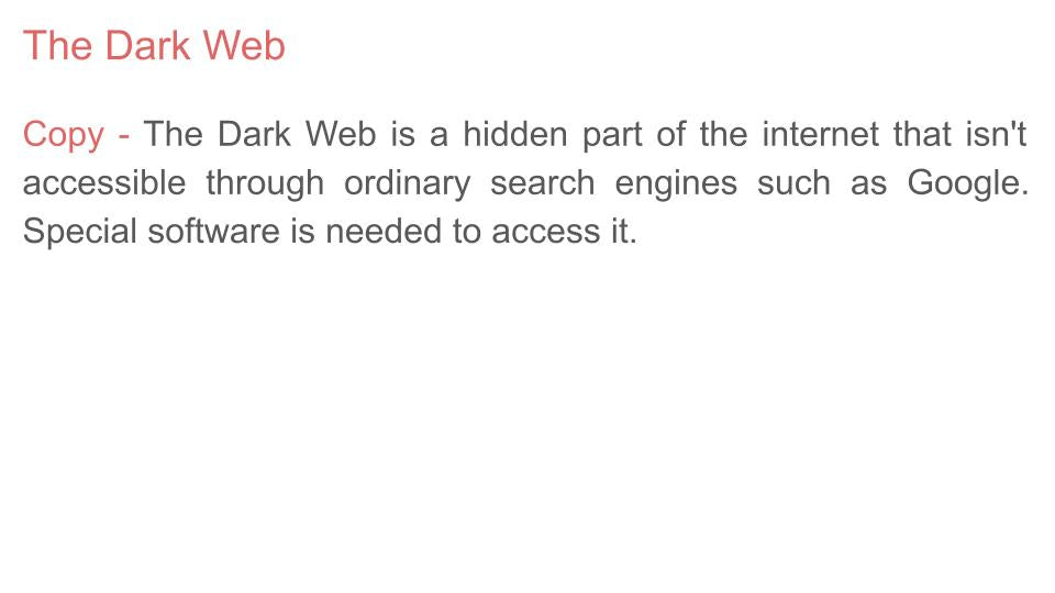 Illegal online behaviours including The Dark Web PSHE Lesson / Tutor Time