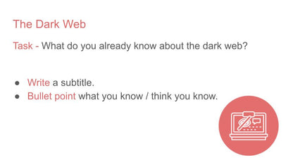 Illegal online behaviours including The Dark Web PSHE Lesson / Tutor Time