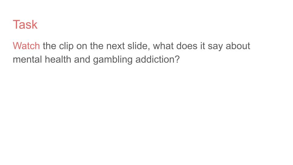 Gambling and Mental Health PSHE Lesson / Tutor Time