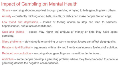 Gambling and Mental Health PSHE Lesson / Tutor Time