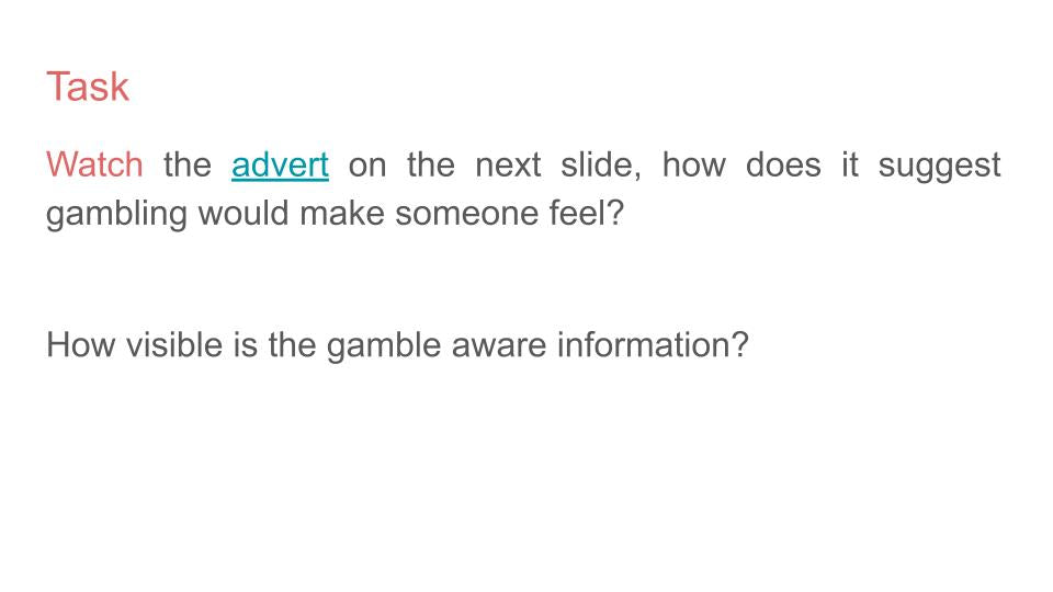 Gambling and Mental Health PSHE Lesson / Tutor Time