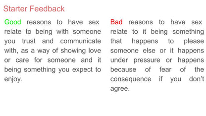 Impact of drugs and alcohol on sexual decisions PSHE Lesson / Tutor Time