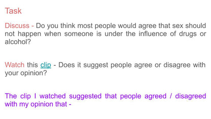 Impact of drugs and alcohol on sexual decisions PSHE Lesson / Tutor Time