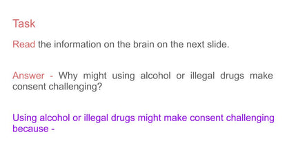 Impact of drugs and alcohol on sexual decisions PSHE Lesson / Tutor Time