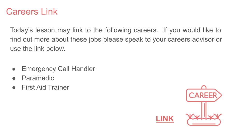 PSHE CPR First Aid Careers lesson resource