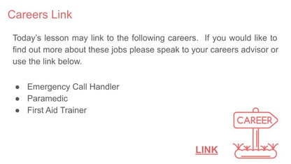 PSHE CPR First Aid Careers lesson resource