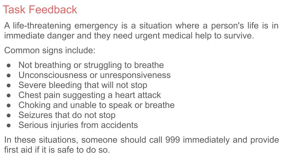 Life Saving Skills inc CPR PSHE Lesson / Tutor Time