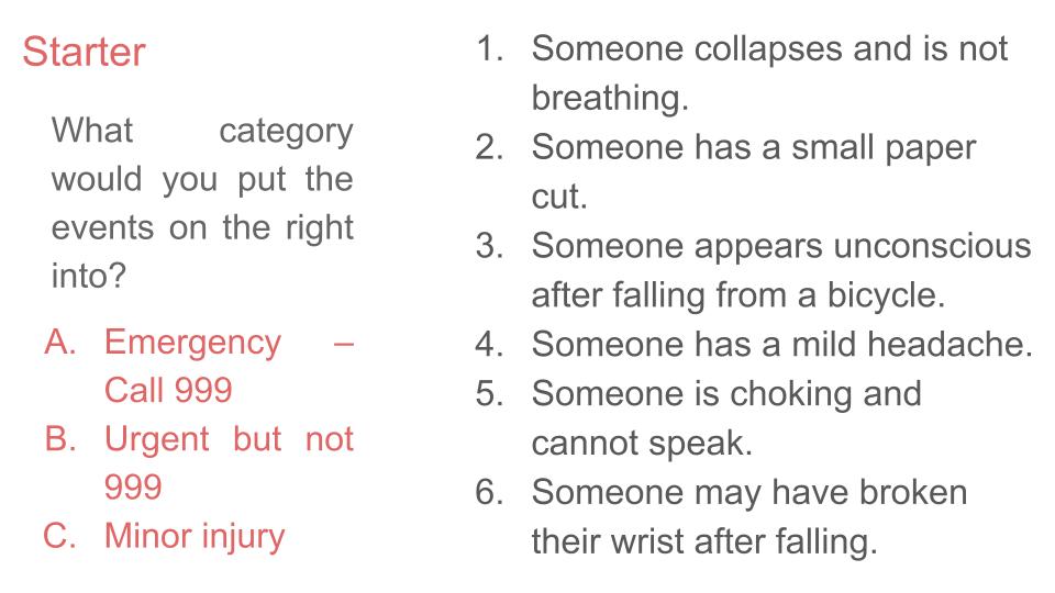 Life Saving Skills inc CPR PSHE Lesson / Tutor Time