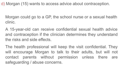 Local Healthcare Systems and Gillick Competence PSHE Lesson / Tutor Time
