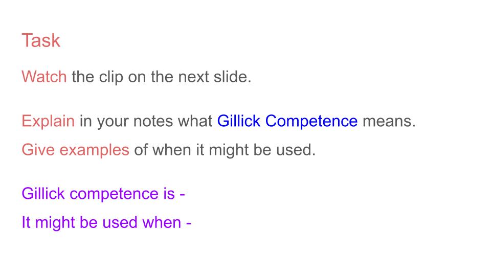 Local Healthcare Systems and Gillick Competence PSHE Lesson / Tutor Time