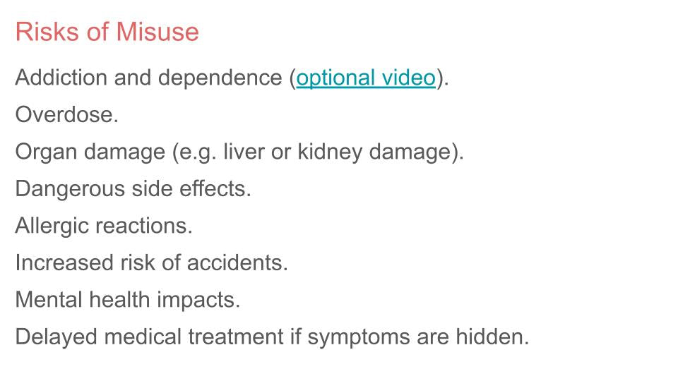 Misuse of Prescribed and Over The Counter Medicine PSHE Lesson / Tutor Time