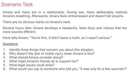 Non Fatal Strangulation and Suffocation PSHE Lesson