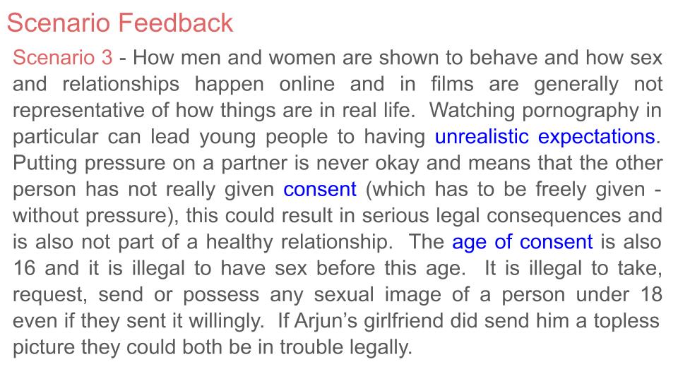 Harmful Sexual Language & Behaviour PSHE Lesson
