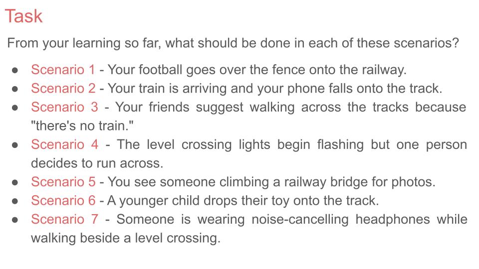 Rail Safety PSHE Lesson / Tutor Time