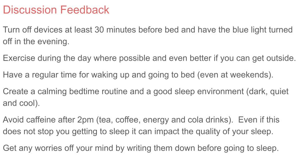 The Importance of Sleep PSHE Lesson / Tutor Time