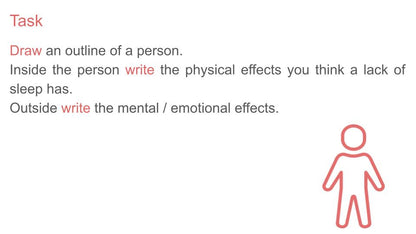 The Importance of Sleep PSHE Lesson / Tutor Time