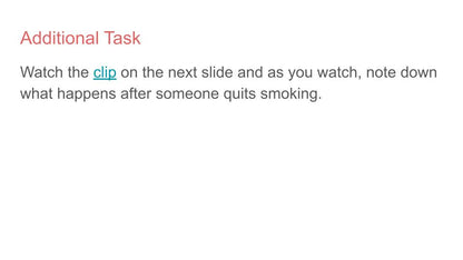 Smoking and methods to quit PSHE Lesson / Tutor Time