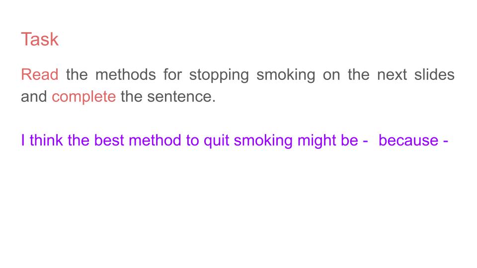 Smoking and methods to quit PSHE Lesson / Tutor Time