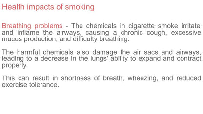 Smoking and methods to quit PSHE Lesson / Tutor Time