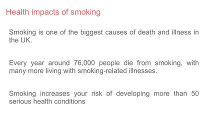 Smoking and methods to quit PSHE Lesson / Tutor Time