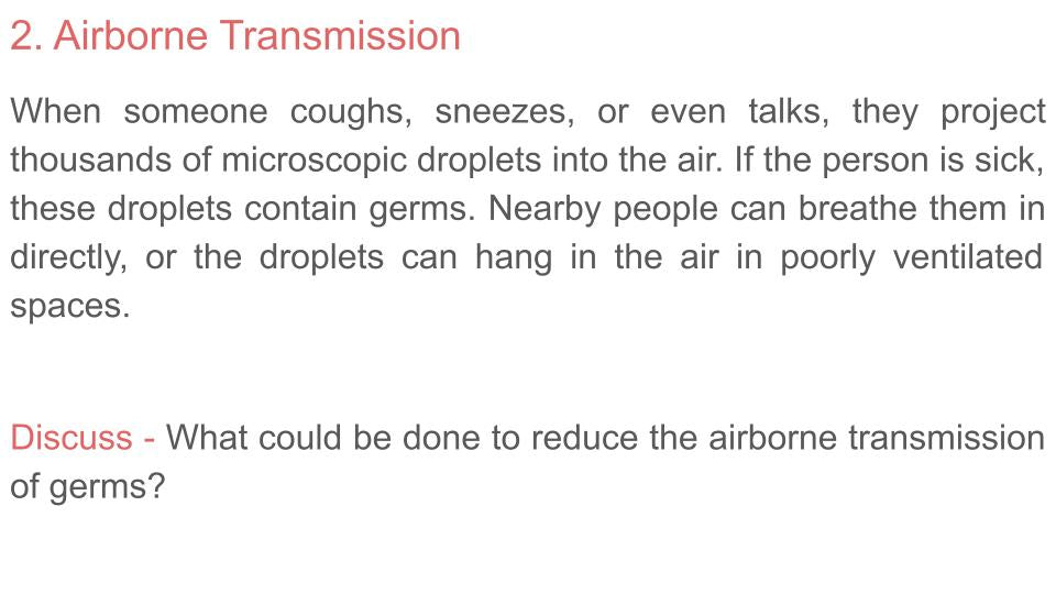 The Spreading of Germs PSHE Lesson / Tutor Time