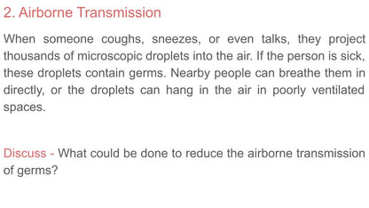 The Spreading of Germs PSHE Lesson / Tutor Time