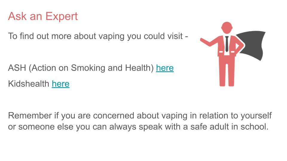 Vaping PSHE Lesson, Tutor Time or Display
