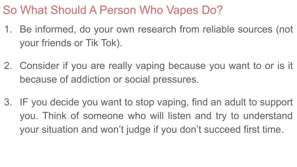 Vaping PSHE Lesson, Tutor Time or Display