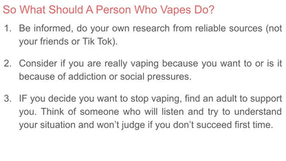 Vaping PSHE Lesson, Tutor Time or Display
