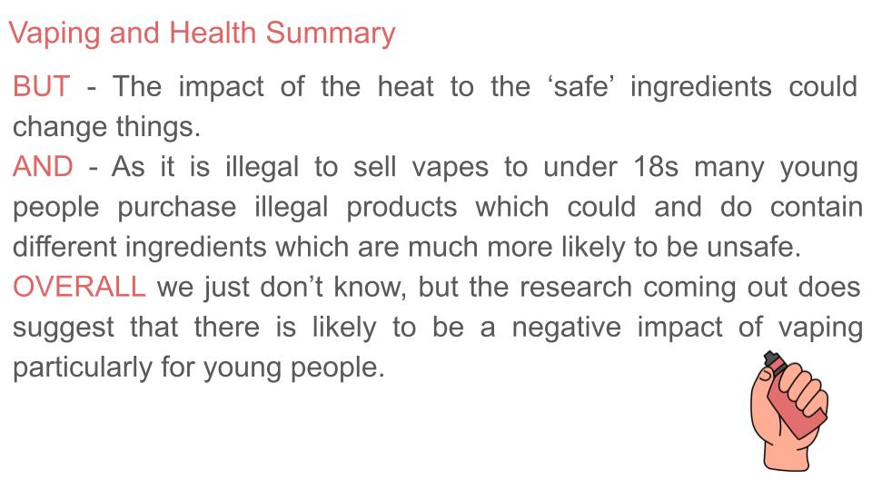 Vaping PSHE Lesson, Tutor Time or Display