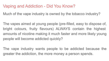 Vaping PSHE Lesson, Tutor Time or Display